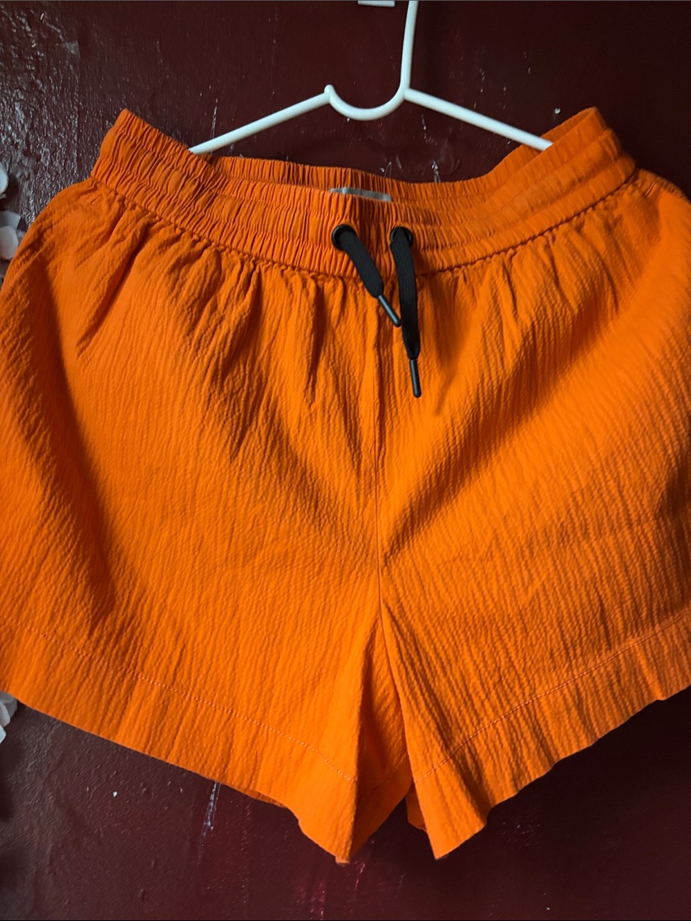Everlane Bright Orange Elastic-Waist Athletic Shorts